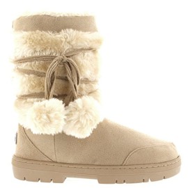 Femmes-Pom-Pom-Courte-Hiver-Fourrure-Double-Chaleureux-Chaussure-Botte-0