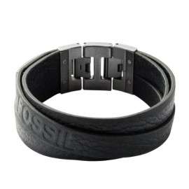 Fossil – JF84818040 – Bracelet Rigide Homme – Double tour – Cuir Noir – Fermoir Acier Fossil – JF84818040 – Bracelet Rigide Homme – Double tour – Cuir Noir – Fermoir Acier 2