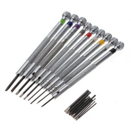 Foxnovo 9pcs différentes tailles Precision lame plate vis à tête fendue Driver tournevis horloger réparation outils 0,5 mm-2,5 mm Foxnovo 9pcs différentes tailles Precision lame plate vis à tête fendue Driver tournevis horloger réparation outils 0,5 mm-2,5 mm