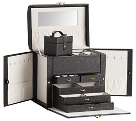 Gant-Extra-Large-Impratrice-Bote--Bijoux-Noir-Similicuir-Jewel-Case-0