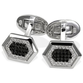 Goldmaid-Hr-M3784S-Black-White-Boutons-de-manchette-Homme-Argent-9251000-74-gr-Oxyde-de-Zirconium-NoirBlanc-0