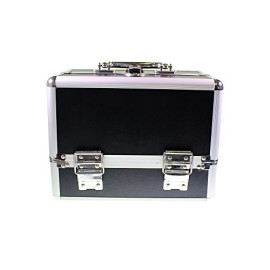 Grand vanity case de couleur noire pour bijoux et maquillage avec 6 compartiments pliants par Kurtzy TM. Grand vanity case de couleur noire pour bijoux et maquillage avec 6 compartiments pliants par Kurtzy TM. 3