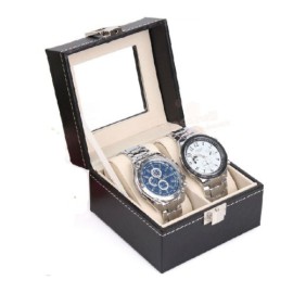 HQdeal-Faux-Bote–bijoux-en-cuir-Prsentoir-coffret-bote–montre-pour-2-montres-0-1