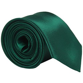 Haute qualité Skinny Slim Cravate Satin uni Vert bouteille Haute qualité Skinny Slim Cravate Satin uni Vert bouteille