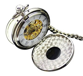 Infinite-U-Haut-de-Gamme-Squelette-Chiffres-Romains-Blanc-Grand-Double-Couvercles-Montre-de-Poche-Mcanique-0