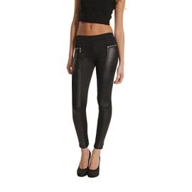 Jardin-Rv-Pantalon-Slim-Fit-Legging-Stretch-Simili-Cuir-Bi-matiere-Femme-0