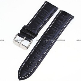 KS Bracelet de Montre Officiel 22mm Bracelet Cuir Noir Watchbands WTL023 KS Bracelet de Montre Officiel 22mm Bracelet Cuir Noir Watchbands WTL023 3