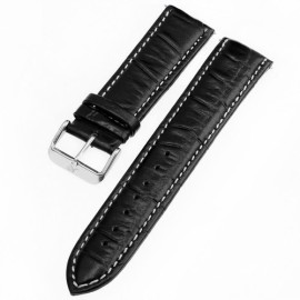 KS Bracelet de Montre Officiel 22mm Bracelet Cuir Noir Watchbands WTL023 KS Bracelet de Montre Officiel 22mm Bracelet Cuir Noir Watchbands WTL023