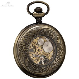 KS – KSP043 – Montre de Poche – Mécanique – Cadran Blanc Transpatent – Bronze Boîtier + Chaîne KS – KSP043 – Montre de Poche – Mécanique – Cadran Blanc Transpatent – Bronze Boîtier + Chaîne 6