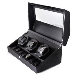 Klarstein – Coffret remontoir pour 13 montres – boite a montres/presentoir avec vitrine et moteur (differents modes de mouvement, batterie integree, finitions de qualite) – noir Klarstein – Coffret remontoir pour 13 montres – boite a montres/presentoir avec vitrine et moteur (differents modes de mouvement, batterie integree, finitions de qualite) – noir 3