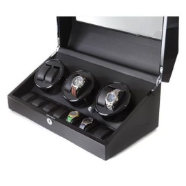 Klarstein – Coffret remontoir pour 13 montres – boite a montres/presentoir avec vitrine et moteur (differents modes de mouvement, batterie integree, finitions de qualite) – noir Klarstein – Coffret remontoir pour 13 montres – boite a montres/presentoir avec vitrine et moteur (differents modes de mouvement, batterie integree, finitions de qualite) – noir