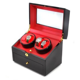 Klarstein-Vitrine-prsentoir-pour-10-montres-Remontoir-automatique-moteur-silencieux-cuir-rouge-et-noir-0