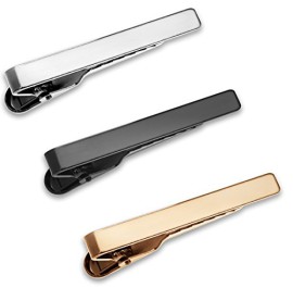 Lot de Pinces à Cravate 3 Pièces Slim Skinny 3.5 CM Argent, Noir et Or avec Boîte Cadeau Finition Brillante Lot de Pinces à Cravate 3 Pièces Slim Skinny 3.5 CM Argent, Noir et Or avec Boîte Cadeau Finition Brillante 2