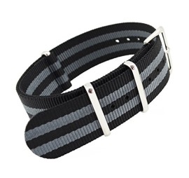 MetaStrap 22mm Nylon Strap Zulu bande Watch (Black&Grey) MetaStrap 22mm Nylon Strap Zulu bande Watch (Black&Grey)