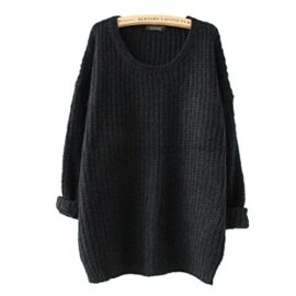 Minetom-Femmes-Casual-Rtro-Manches-Longues-Col-O-Pull-Sweater-Oversized-Pull-En-Tricot-Top-Blouse-0-3