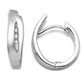 Miore – MSM136E – Boucles d’Oreilles Créoles  – Argent 925/1000 3.1 gr et Oxydes de Zirconium Miore – MSM136E – Boucles d’Oreilles Créoles  – Argent 925/1000 3.1 gr et Oxydes de Zirconium 2