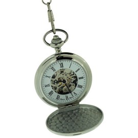 Montre-de-Poche-Mcanique-Boxx-Homme-Argente-Chiffres-Romains-et-Chane-de-30cm-0-1