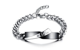 MunkiMix 2 Pièce Acier Inoxydable Bracelet Lien Poignet Argent Noir Rose Gourmette Chaîne Homme,Femme MunkiMix 2 Pièce Acier Inoxydable Bracelet Lien Poignet Argent Noir Rose Gourmette Chaîne Homme,Femme 3