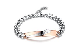 MunkiMix-2-Pice-Acier-Inoxydable-Bracelet-Lien-Poignet-Argent-Noir-Rose-Gourmette-Chane-HommeFemme-0-1