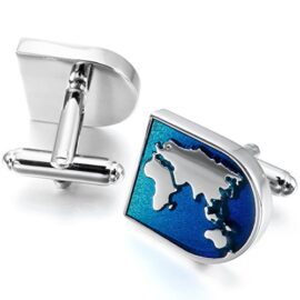 MunkiMix 2 Pièce Plaqué Rhodium Boutons De Manchette Argent Bleu Carte Du Monde Chemise Mariage Business 1 Paire Série Homme MunkiMix 2 Pièce Plaqué Rhodium Boutons De Manchette Argent Bleu Carte Du Monde Chemise Mariage Business 1 Paire Série Homme 3