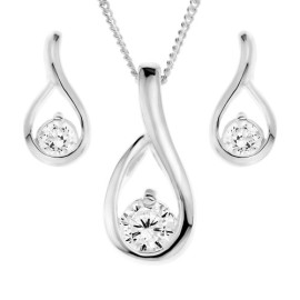 Parure Collier Pendentif et Boucles d’oreilles – Femme – Argent 5 Gr – Oxyde de zirconium Parure Collier Pendentif et Boucles d’oreilles – Femme – Argent 5 Gr – Oxyde de zirconium