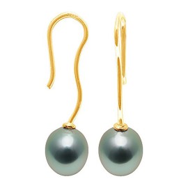 Pearls & Colors – Boucles d’oreilles pendantes – Or jaune 9 cts – Perle de culture de Tahiti – PC-9BOT07 Pearls & Colors – Boucles d’oreilles pendantes – Or jaune 9 cts – Perle de culture de Tahiti – PC-9BOT07