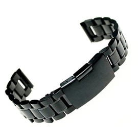 Foxnovo 24mm en acier inoxydable Bracelet Watch Band sangle extrémité droite des liens solides (noir) Foxnovo 24mm en acier inoxydable Bracelet Watch Band sangle extrémité droite des liens solides (noir)