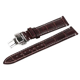 Pixnor-Crocodile-de-20mm-Grain-PU-montre-bracelet-avec-boucle-dployante-brun-0-0