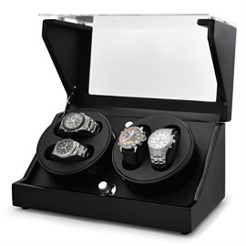 Présentoir klarstein ca2pm pour 4 montres, optique carbone Présentoir klarstein ca2pm pour 4 montres, optique carbone