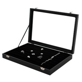 Présentoir/coffret/boîte à bijoux pour 100 bagues JDS301 Présentoir/coffret/boîte à bijoux pour 100 bagues JDS301