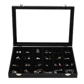 Présentoir/coffret/boîte à bijoux pour colliers, bagues, bracelets 24 compartiments JDS303 Présentoir/coffret/boîte à bijoux pour colliers, bagues, bracelets 24 compartiments JDS303 3