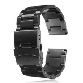 SODIAL(R) 22mm Bande de Montre Bracelet Strap Rechange Deployante Double Boucle Inox Acier noir SODIAL(R) 22mm Bande de Montre Bracelet Strap Rechange Deployante Double Boucle Inox Acier noir