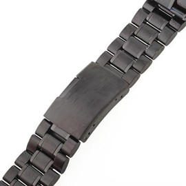 TOOGOO(R) 24mm Bracelet de Montre en Acier Noir Boucle Courbe Watch Strap Band TOOGOO(R) 24mm Bracelet de Montre en Acier Noir Boucle Courbe Watch Strap Band 5