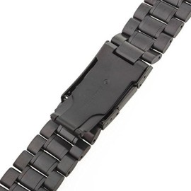 TOOGOO(R) 24mm Bracelet de Montre en Acier Noir Boucle Courbe Watch Strap Band TOOGOO(R) 24mm Bracelet de Montre en Acier Noir Boucle Courbe Watch Strap Band 6