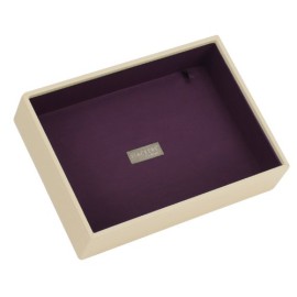 STACKERS jewellery box | classic cream & purple deep stacker STACKERS jewellery box | classic cream & purple deep stacker