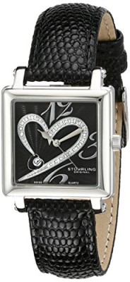 STUHRLING FEMME 28MM NOIR CUIR BRACELET MINÉRAL VERRE MONTRE 253.11151 STUHRLING FEMME 28MM NOIR CUIR BRACELET MINÉRAL VERRE MONTRE 253.11151 2