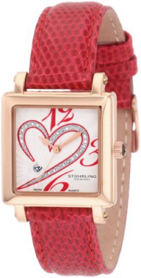 STUHRLING-FEMME-28MM-ROUGE-CUIR-BRACELET-MINRAL-VERRE-MONTRE-2531145H2-0