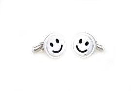 Smiley-Boutons-de-manchette-en-argent-avec-coffret-cadeau-Boutons-de-manchette-en-forme-dtoile-0-1