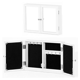 SoBuy-FRG79-W-Armoire--bijoux-murale-avec-miroir-L37xH265xP75cm-Organisateur-de-vernis--ongles-porte-colliers-0