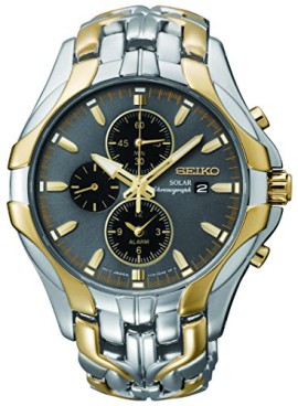 Solar Chronograph Two Tone Stainless Steel Case and Bracelet Gray Dial Solar Chronograph Two Tone Stainless Steel Case and Bracelet Gray Dial