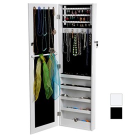 Songmics-120-x-36-x-95-cm-Armoire--bijoux-Armoire-murale-Rangement-avec-Miroir-et-cls-Blanc-JBC24W-0