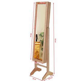 Songmics-153x355x35-cm-Armoire–bijoux-Rangement-avec-Miroir-couleur-de-bois-JBC77M-0-0