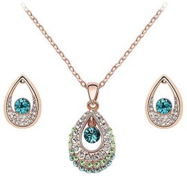 Swarovski-Elements-Parure-de-bijoux-3-pieces-pendentif-et-boucles-doreilles-larme-de-princesse-en-cristal-chaine-47cm-0