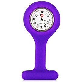 TRIXES Montre à gousset d’infirmière quartz en silicone avec broche violet TRIXES Montre à gousset d’infirmière quartz en silicone avec broche violet 2