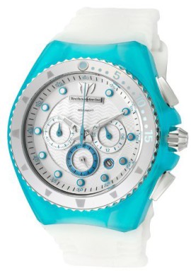 Technomarine-109014-Montre-Femme-Quartz-Chronographe-Bracelet-Caoutchouc-BlancTurquoise-0