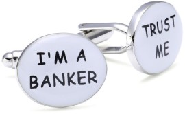 Teroon – 609003 – Boutons de manchette fantaisie Mixte – « Trust me, I’m a banker » – Laiton Teroon – 609003 – Boutons de manchette fantaisie Mixte – « Trust me, I’m a banker » – Laiton