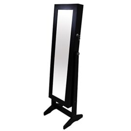 Todeco – Armoire à bijoux avec miroir – Noire – Rangement bois pratique – 41.5 x 37 x 146 cm Todeco – Armoire à bijoux avec miroir – Noire – Rangement bois pratique – 41.5 x 37 x 146 cm 3