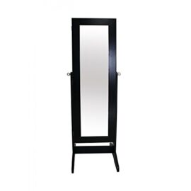 Todeco – Armoire à bijoux avec miroir – Noire – Rangement bois pratique – 41.5 x 37 x 146 cm Todeco – Armoire à bijoux avec miroir – Noire – Rangement bois pratique – 41.5 x 37 x 146 cm 4