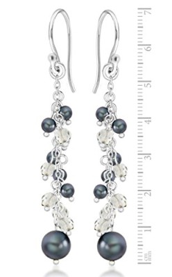 Tuscany Silver – Boucles d’Oreilles Pendantes fantaisie – Femme – Argent 3.2 Gr – Perle – Cristal Tuscany Silver – Boucles d’Oreilles Pendantes fantaisie – Femme – Argent 3.2 Gr – Perle – Cristal 5