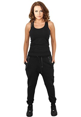 Urban Classics Damen Sweatpants Side Zip Leather Pocket Urban Classics Damen Sweatpants Side Zip Leather Pocket